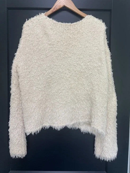 MANSUR GAVRIEL Silk sweater women’s large eyelash Frayed knit made in Italy - Picture 6 of 8